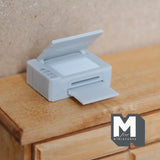 Miniature Photocopier Printer Scanner 1:12 Dollhouse Decoration All in One Printer 1-3/16 inch wide  (gray) (non working) - D067
