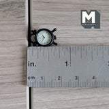 Miniature Twin Bell Alarm Clock 1:12 Scale Metal Loud Alarm Clock Dollhouse Supplies Alarm Clock 5/8 inch tall  (metal) (matte black) - B052