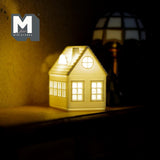Dollhouse Miniature House White with micro LED light Style C