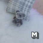 1:12 Scale Miniature Teddy Bear Cub Doll, 3/4 inch tall, DIY Dollhouse Supply (flocked skin) (gray)