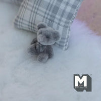 Dollhouse Miniature Bear Cub Doll 3/4 inch tall (flocked skin) (gray) - G022