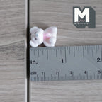 1:12 mittakaavan miniatyyri nallekarhun pentunukke, 3/4 tuumaa korkea, tee-se-itse-nukkekotitarvike (nukkamainen pinta) (valkoinen)