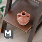 1:12 Scale Miniature Clay Amphora Vase, Plum Shape, Clear Coat Top, 1-1/16 inch tall, DIY Dollhouse Supply