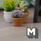 1:12 Scale Miniature Succulent Plant in Pot, Rosette, 7/8 inch tall, DIY Dollhouse Supply (purple)