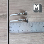 1:12 Scale Miniature Metal Candlestick Holders with Candles, Round Base, Set of 2, 1-9/16 inch tall, DIY Dollhouse Supply (silver)