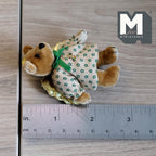 1:12 Scale Miniature Plush Angel Bear, Floral Dress and Gold Wings, 2-1/2 inch tall, DIY Dollhouse Supply