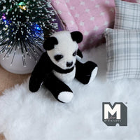 Miniature Panda Plush Doll 1:12 Dollhouse Panda Doll with Flexible Limbs 2-5/8 inch tall (from WMB) (tall) - H047