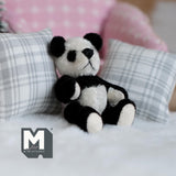 Miniature Panda Plush Doll 1:12 Dollhouse Panda Doll with Flexible Limbs 2-1-16 inch tall (from WMB) (short) - H047