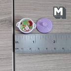 1:12 Scale Miniature Vegetable Soup in Metal Pot with Lid, 3/4 inch dia., DIY Dollhouse Supply (purple)