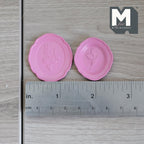 1:12 Scale Miniature Metal Embossed Floral Decorative Plates with Stands, Set of 2, 1-7/16 inch tall, DIY Dollhouse Supply (pink)