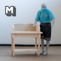 Miniature Study Carrel 1:12 Scale Unfinished Reading Carrel Study Table Booth Cubicle 3-1/4 inch long (wood) - J017