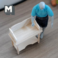 Miniature Study Carrel 1:12 Scale Unfinished Reading Carrel Study Table Booth Cubicle 3-1/4 inch long (wood) - J017