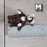 Miniature Plush Baby Bear with Toy Hat 1:12 Dollhouse Bear with Flexible Limbs 2-3/4 inch tall (from WMB) (white paws) - H047