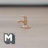 Dollhouse Brass Faucet 1:12 Scale Miniature Metal Single Lever Handle Faucet for Sink 9/16 inch tall - C066