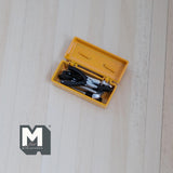 Miniature Toolbox and 5 Tools Set 1:12 Scale Dollhouse Metal Tool Box 1-1/4 inch long (yellow) - H035