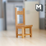 Miniature Open Back Dining Chair 1:12 Scale Dollhouse Furniture Wood Chair 3-1/2 inch tall (brown) - K022