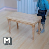 Dollhouse Dining Table 1:12 Scale Miniature Prep Table Dinner Table Breakfast Table 4-7/16 inch long (wood) - K022