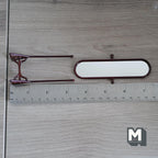 Miniatura in scala 1:12 specchio psiche a figura intera, ovale, supporto basculante, alto 5-3/16 inch, accessori fai da te per casa delle bambole (metallo) (marrone)