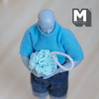 1/12スケール ミニチュア シャワールーフ（吊り下げ紐付き）、直径7/8インチ、ドールハウスDIY用パーツ（ミントグリーン）