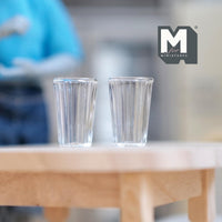 Miniature Water Glasses 1:6 Scale Miniature Water Cups Glasses Set of 2 , 13/16 inch tall - E081