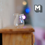 Miniatura em vidro em forma de pera à escala 1:12, com orla frisada, 13/16 de polegada de altura, material para casa de bonecas DIY (transparente)