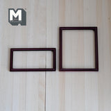 1:12 Dollhouse Supplies decoration miniature paint / photo metal frame set of 2 (brown) - A024