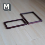 1:12 Scale Miniature Metal Photo Frames, Set of 2, 2-3/8 inch tall, DIY Dollhouse Supply (brown)