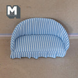 Miniature Fabric Cloth Couch 1:12 Scale Dollhouse Furniture Cabriole Sofa 5-7/16 inch long (blue) - K031