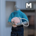 1:12 Scale Miniature Shower Loofah with Hanging Cord, 7/8 inch dia., DIY Dollhouse Supply (light pink)