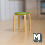 Miniature Round Stool 1:12 Scale Dollhouse Furniture 1-9/16 inch tall (plastic) (green) - C050