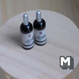 Miniature Large Size Wine Bottles Set of 2 , 1:12 Scale Large Red Wine Bottles 1-13/16 inch tall (plastic) - B022