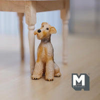 Miniature Terrier Dog 1:12 Scale Dollhouse Animal 1-9/16 inch tall (resin) - C054