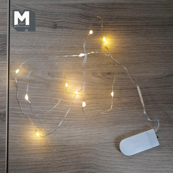 Miniature Christmas Garland Light Strip with 10 Mini LED Lights Battery Powered 35 Inch Long - I038