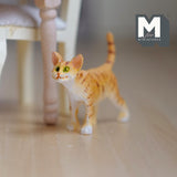 Miniature Standing Tabby Cat 1:12 Scale Animal (cast resin) - C034