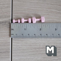 Miniature Hexagon Hand Weights 1:12 Scale Dollhouse Dumbbells Lifting Weights Set of 3 (metal) (pink) - G063