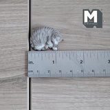 Miniature Sleeping Tabby Cat 1:12 Scale Dollhouse Animal 1-3/16 inch long (resin) - C048