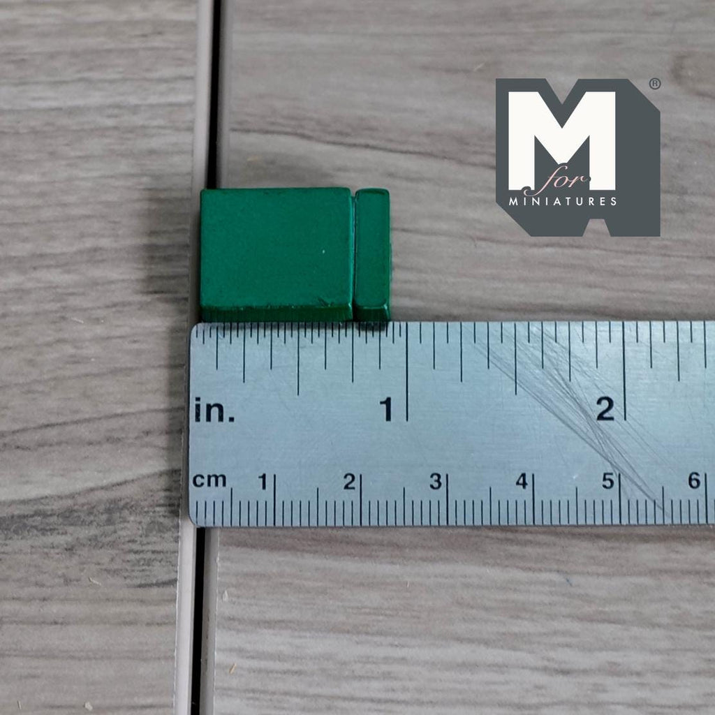 1:12 Scale Miniature Metal Tea Tin with Lid, 7/8 inch tall, DIY Dollhouse Supply (green)