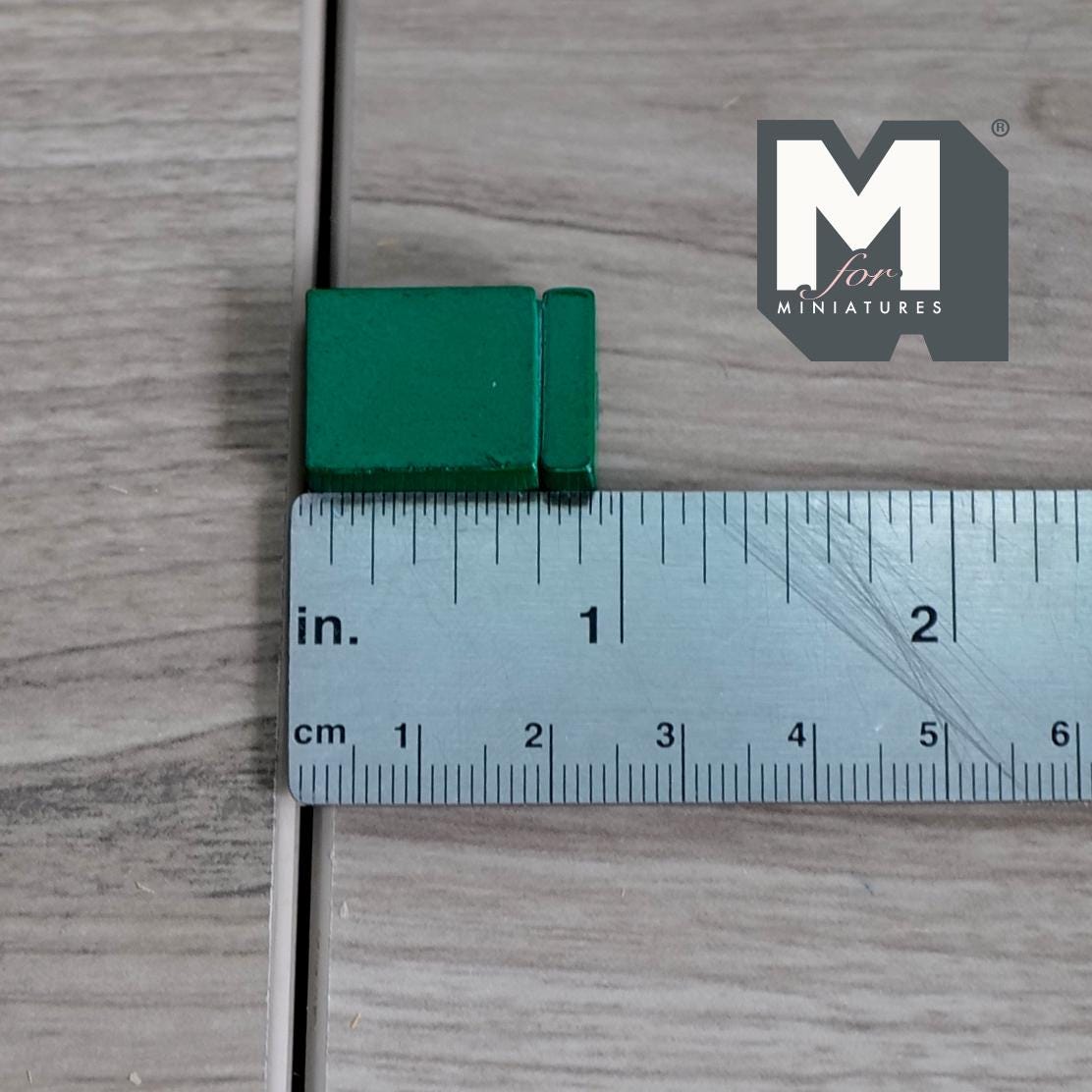 1:12 Scale Miniature Metal Tea Tin with Lid, 7/8 inch tall, DIY Dollhouse Supply (green)