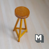 Dollhouse Supplies Pub Stool 1:12 Scale Miniature Furniture Bar Stool High Stool 2-15/16 inch tall (wood) (brown) - C011