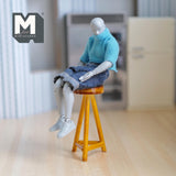 Dollhouse Supplies Pub Stool 1:12 Scale Miniature Furniture Bar Stool High Stool 2-15/16 inch tall (wood) (brown) - C011