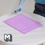 1:12 Scale Miniature Cutting Mat and Craft Knife, 1-15/16 inch long, DIY Dollhouse Supply (cardstock) (pink)