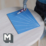Miniature Cutting Mat and Knife 1:12 Scale Craft Mat Cutting Board (cardstock) (blue) - C037