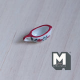 Dollhouse Supplies Cream Boat Milk Cup Milk Pot Sauce Pot 1:12 Scale Miniature Ceramic Sauce Pot 13/16 inch long (red) - A040