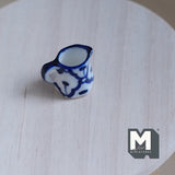 Miniature Ceramic Milk Jug 1:12 Scale Dollhouse Supplies Kitchenware Jar 5/8 inch tall (blue)- A026