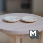 1:12 Scale Miniature Metal Dining Plates, Set of 2, 1 inch dia., DIY Dollhouse Supply (cream)