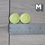 1:12 Scale Miniature Ceramic Dinner Plates, Set of 2, 1 inch dia., DIY Dollhouse Supply (lime green)