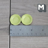 Miniature Dining Plates Set of 2 , 1:12 Scale Dollhouse Supplies Tableware 1 inch dia. (metal) (light green) - A029