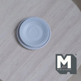 Miniature Dining Plates 1:12 Scale Dollhouse Supplies Tableware Serving Plates Set of 2 , 1-1/8 inch dia. (metal) (light gray) - A027
