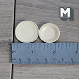 Miniature Dining Plates 1:12 Scale Dollhouse Supplies Tableware Serving Plates Set of 2 , 1-1/8 inch dia. (metal) (beige) - A027