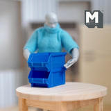Dollhouse Miniature Stackable Bins 2 Piece Set Style Blue